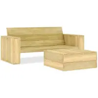 vidaXL 2-delige Loungeset geïmpregneerd grenenhout