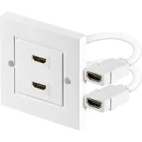 Goobay HDMI inbouw wandcontactdoos met 2 aansluitingen - versie 2.0 (4K 60Hz + HDR) - 0,10 meter