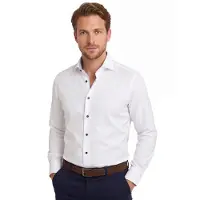 Michaelis business overhemd Slim Fit wit effen