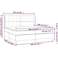 vidaXL Boxspringbed met matras, taupekleurig, 200x200 cm, gestoffeerd