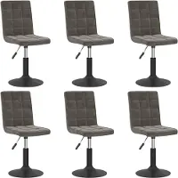 vidaXL Eetkamerstoelen draaibaar 6 st fluweel donkergrijs