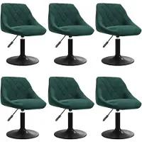 vidaXL Eetkamerstoelen draaibaar 6 st fluweel donkergroen