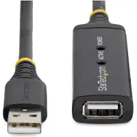StarTech.com C?ble d'extension actif USB 2.0 de 5 m - Rallonge / Prolongateur USB A vers A - R?p?teur USB 2.0 - M/F - Noir - rallonge de câble USB - 5 m