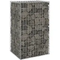 vidaXL Schanskorfmuur met deksels 60x50x150 cm gegalvaniseerd staal