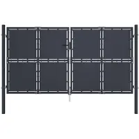 vidaXL Tuinpoort staal 300x150 cm antraciet