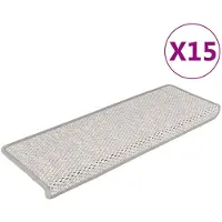 vidaXL Trapmatten zelfklevend 15 st sisal-look 65x21x4 cm platinakleur
