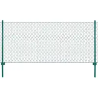 vidaXL Gaashek met palen, staal, 25 x 1 meter, groen