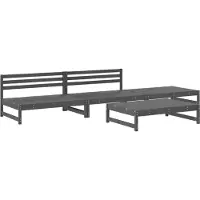 vidaXL 4-delige loungeset voor de tuin, grijs, massief grenenhout