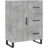 vidaXL Dressoir 69,5x34x90 cm bewerkt hout betongrijs