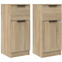 vidaXL Dressoirs 2 st 30x30x70 cm bewerkt hout sonoma eikenkleurig