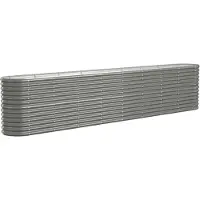 vidaXL Plantenbak 332x40x68 cm gegalvaniseerd staal grijs
