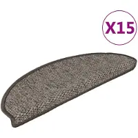vidaXL Trapmatten zelfklevend 15 st sisal-look 65x21x4 cm grijs-beige