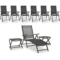vidaXL 9-delige loungeset voor de tuin, zwart en antraciet