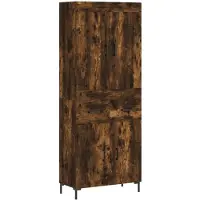 vidaXL Hoge kast 69,5x34x180 cm bewerkt hout gerookt eikenkleurig