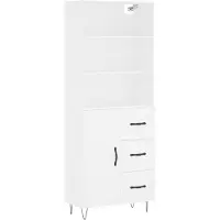 vidaXL Hoge kast 69,5x34x180 cm bewerkt hout wit