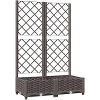 vidaXL Plantenbak met latwerk 80x40x121,5 cm polypropeen bruin