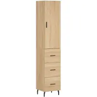 vidaXL Hoge kast 34,5x34x180 cm bewerkt hout sonoma eikenkleurig