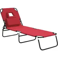 vidaXL Ligbed inklapbaar oxford stof en gepoedercoat staal rood