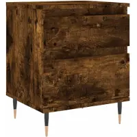 vidaXL Nachtkastje 40x35x50 cm bewerkt hout gerookt eikenkleurig