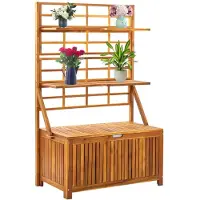 vidaXL Opbergbox met latwerk 99x55x160 cm massief acaciahout