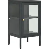 vidaXL Dressoir 38x35x70 cm staal en glas antracietkleurig