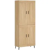 vidaXL Hoge kast 69,5x34x180 cm bewerkt hout sonoma eikenkleurig