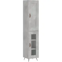 vidaXL Hoge kast, betonkleur, 34,5 x 34 x 180 cm, houtvezelplaat