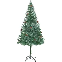 vidaXL Kunstkerstboom met dennenappels, 180 cm