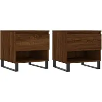 vidaXL Salontafels 2 st 50x46x50 cm bewerkt hout bruin eikenkleur