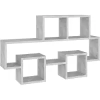 vidaXL Wandschap auto-vormig 82x15x51 cm bewerkt hout betongrijs