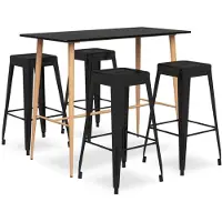 vidaXL 5-delige barset, zwart