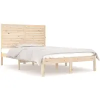 vidaXL Bedframe massief hout 135x190 cm