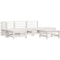 vidaXL 6-delige loungeset voor de tuin, wit, massief hout, grenen