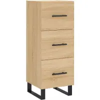 vidaXL Dressoir 34,5x34x90 cm bewerkt hout sonoma eiken