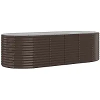 vidaXL Plantenbak 249x100x68 cm gegalvaniseerd staal bruin