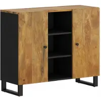vidaXL Dressoir met 2 deuren, 90x33x75 cm, massief mangohout