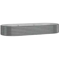 vidaXL Plantenbak 249x100x36 cm gegalvaniseerd staal grijs