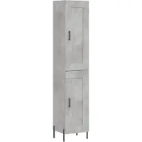 vidaXL Hoge kast 34,5x34x180 cm bewerkt hout betongrijs