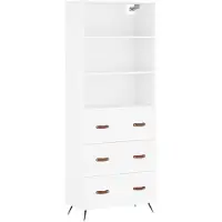 vidaXL Hoge kast, wit, 69,5 x 34 x 180 cm, houtvezel