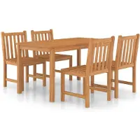 vidaXL 5-delige tuinset 140x80 cm massief teakhout