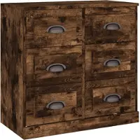 vidaXL Dressoir 70x35,5x67,5 cm bewerkt hout gerookt eikenkleurig