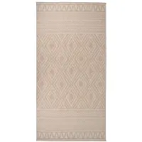vidaXL Buitenkleed met patroon platgeweven 100x200 cm bruin