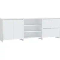 vidaXL 3098073 3 st. Dressoirs bewerkt hout wit (809737+809755+809764)