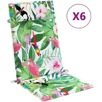 vidaXL Stoelkussens 6 st hoge rug oxford stof meerkleurig