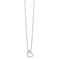 Zinzi zilveren ketting met twee sierlijke harten die met elkaar verbonden zijn, ook bezet met witte zirkonia's 42-45cm ZIC2874