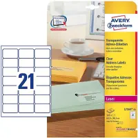 Avery Zweckform L7560-25 transparante etiketten 63,5 x 38,1 mm (525 etiketten)