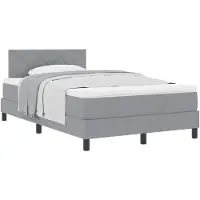 vidaXL Boxspring bed met hoofdeinde Lichtgrijs 120 x 200 cm Stof