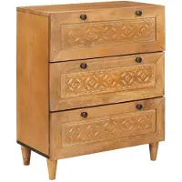 vidaXL Dressoir 3 st 180 x 33,5 x 75 cm massief mangohout Bruin
