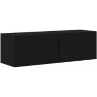 vidaXL Tv Wandkast Set 4 st Zwart Bewerkt hout