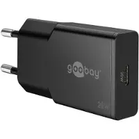 Goobay slim USB lader | USB-C PD | GaN | 20W | zwart